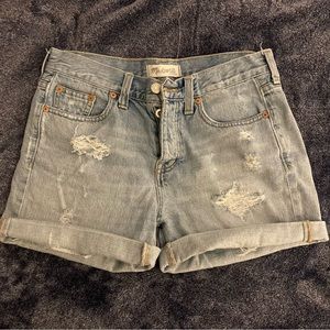 Madewell High Waisted Button Up Jean Shorts